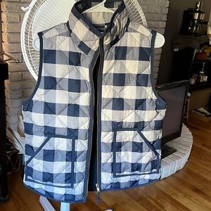 J.Crew plaid vest blue and gray